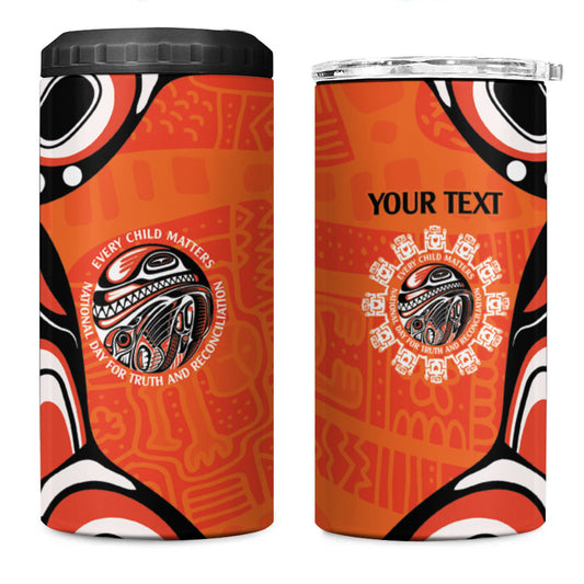 All Children Matters Support Personalized 4 in 1 Can Cooler Tumbler Kindness and Equality Indigenous Orange Day