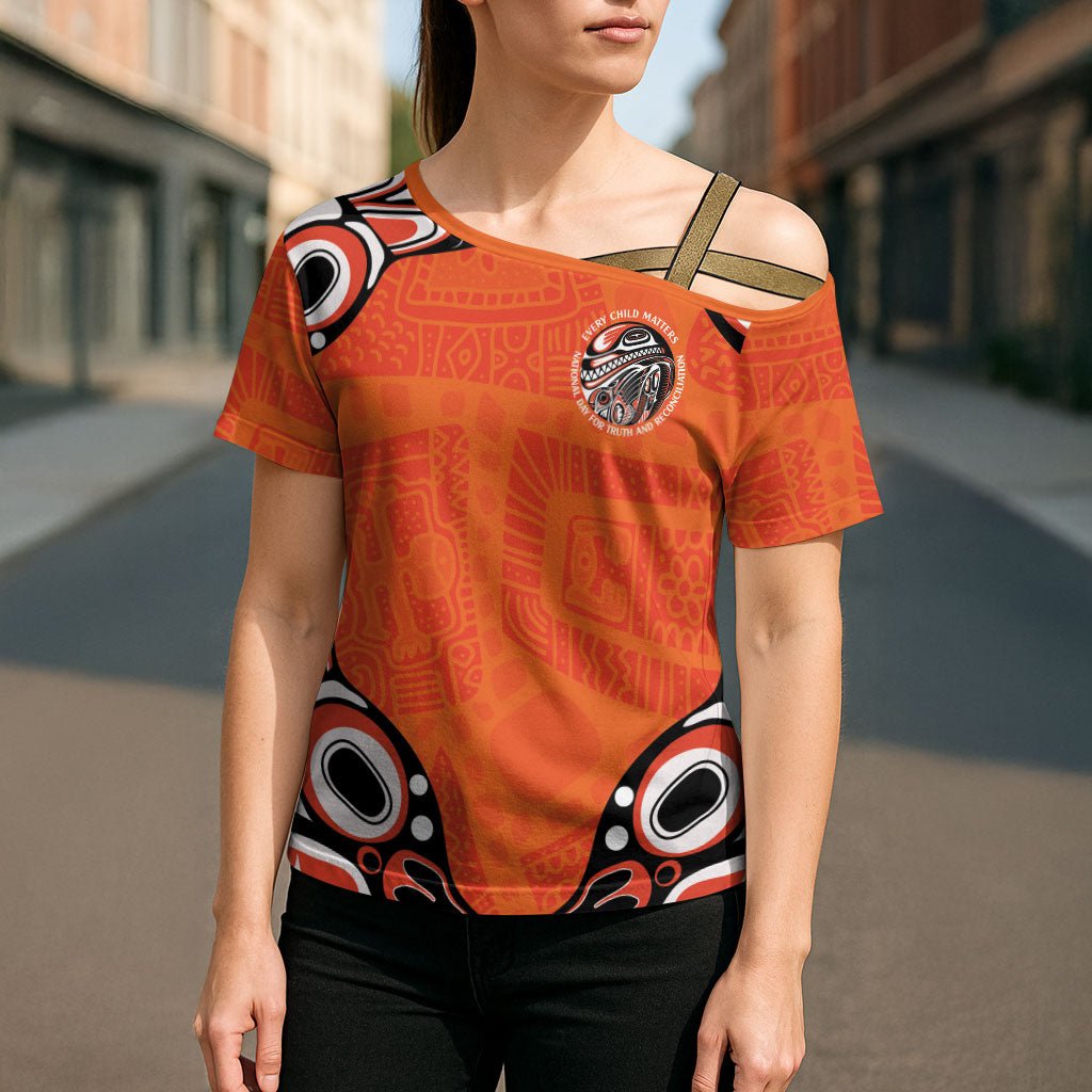 All Children Matters Support Personalized Cross Shoulder Shirt Kindness and Equality Indigenous Orange Day