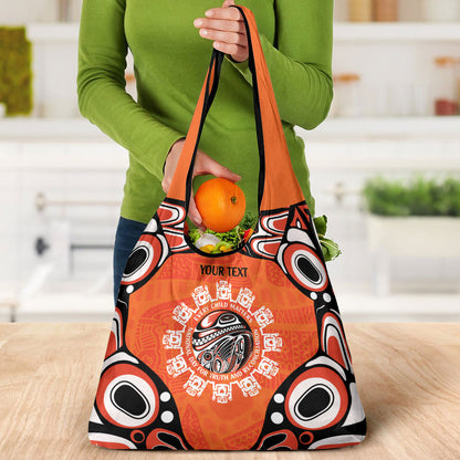 All Children Matters Support Personalized Grocery Bag Kindness and Equality Indigenous Orange Day