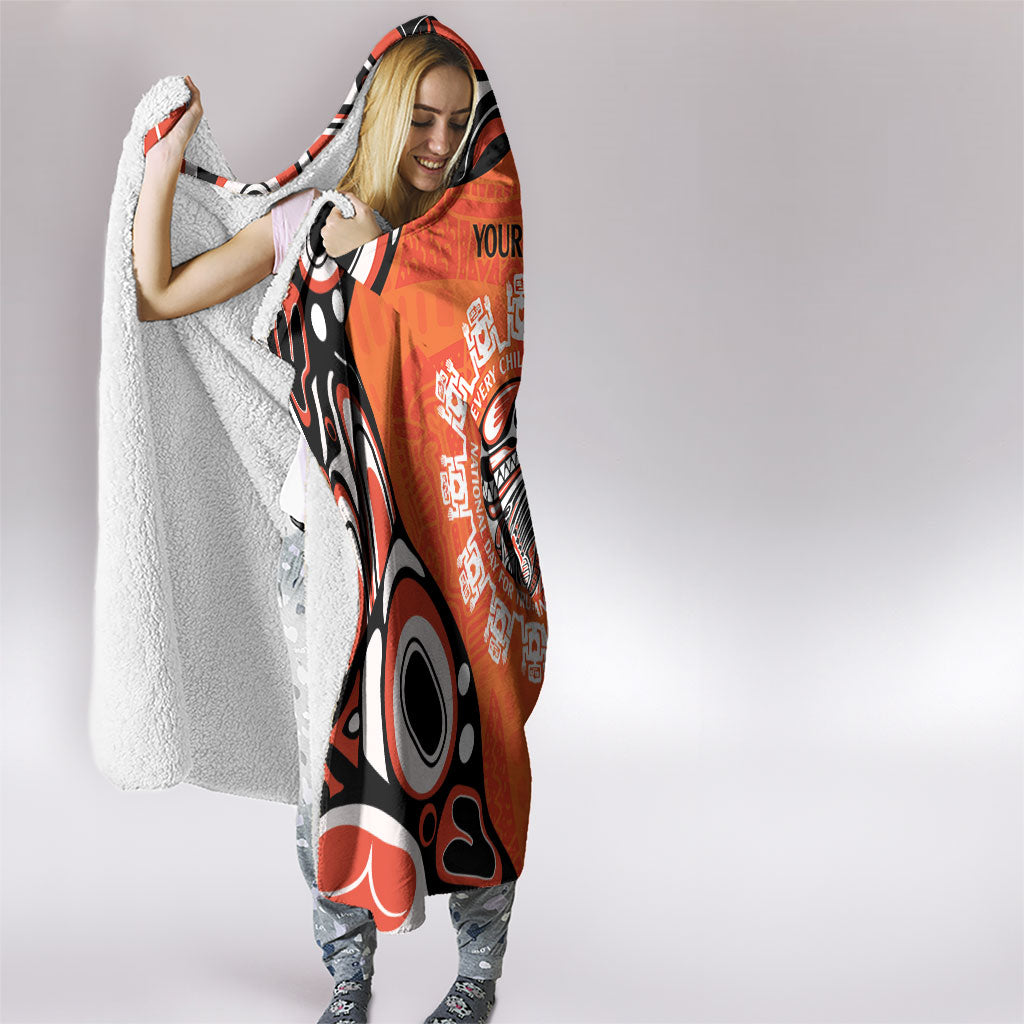 All Children Matters Support Personalized Hooded Blanket Kindness and Equality Indigenous Orange Day