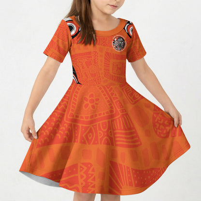 All Children Matters Support Personalized Kid Short Sleeve Dress Kindness and Equality Indigenous Orange Day