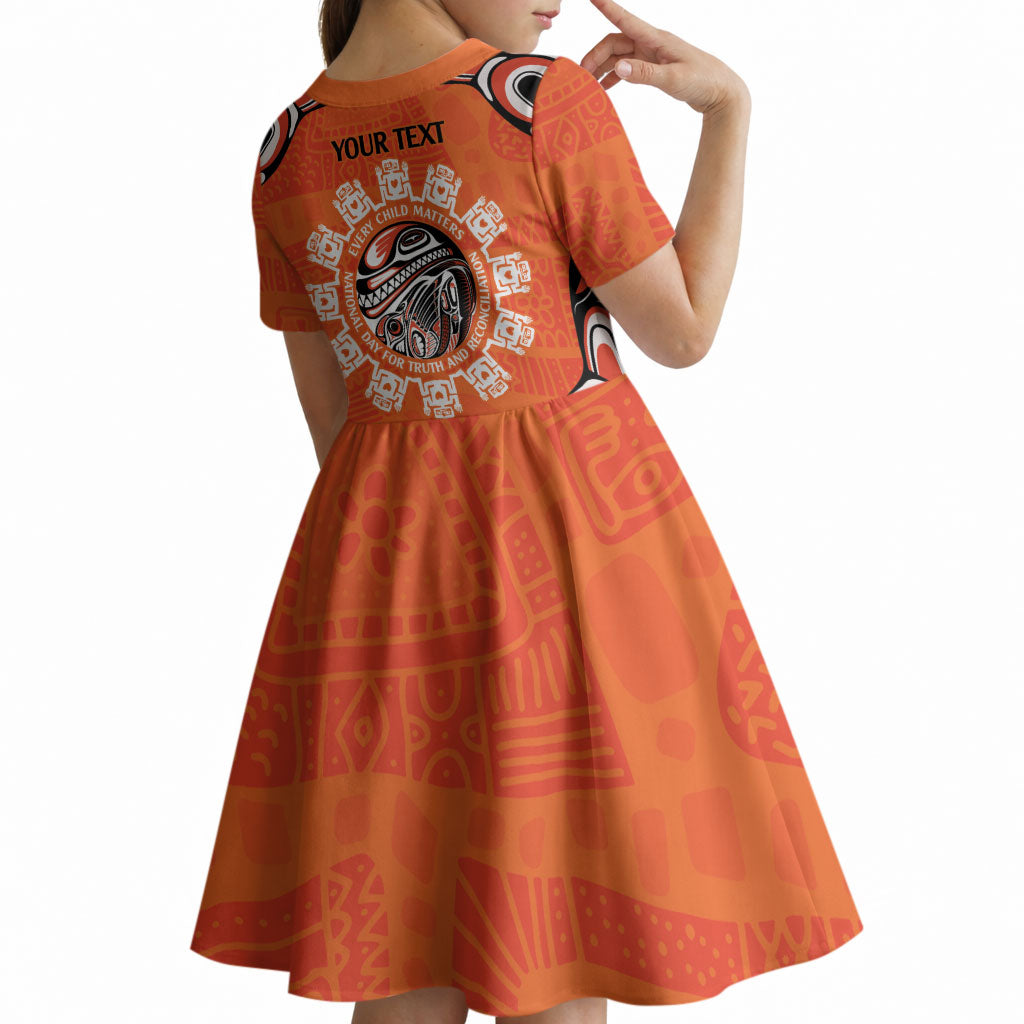 All Children Matters Support Personalized Kid Short Sleeve Dress Kindness and Equality Indigenous Orange Day
