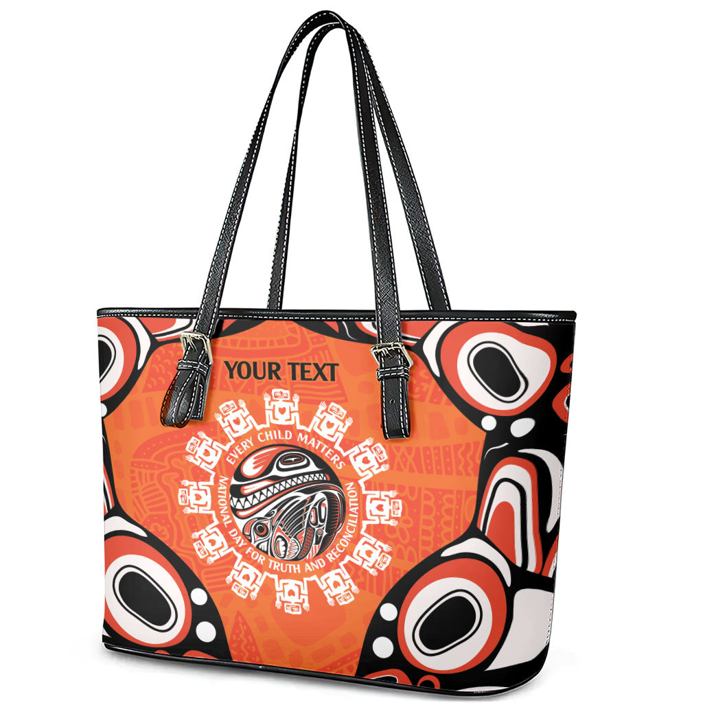 All Children Matters Support Personalized Leather Tote Bag Kindness and Equality Indigenous Orange Day