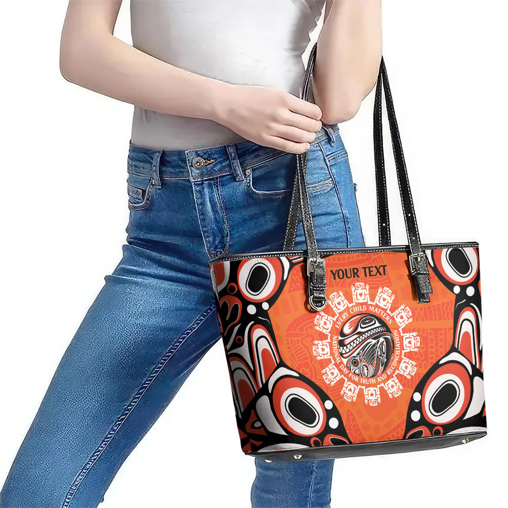 All Children Matters Support Personalized Leather Tote Bag Kindness and Equality Indigenous Orange Day