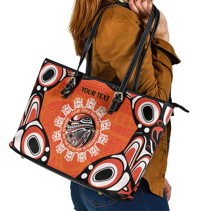 All Children Matters Support Personalized Leather Tote Bag Kindness and Equality Indigenous Orange Day