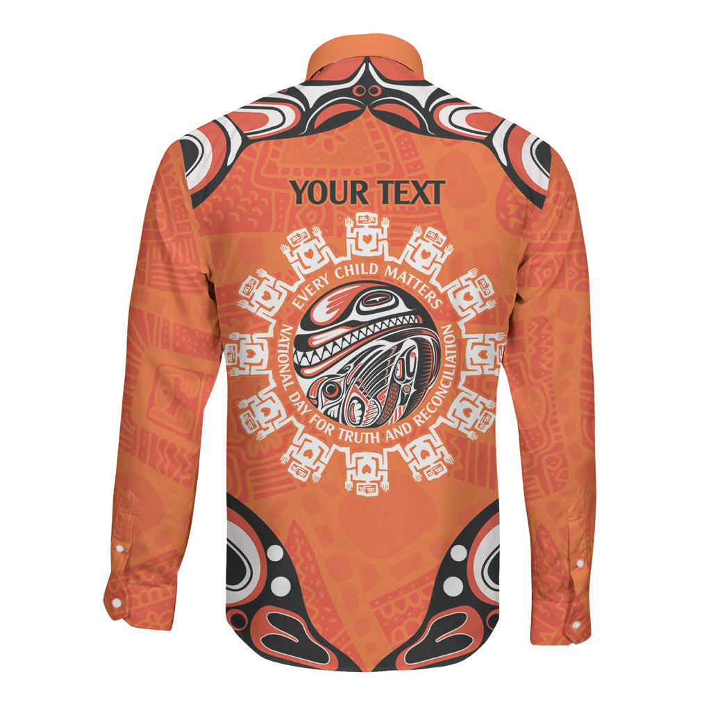 All Children Matters Support Personalized Long Sleeve Button Shirt Kindness and Equality Indigenous Orange Day
