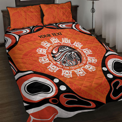 All Children Matters Support Personalized Quilt Bed Set Kindness and Equality Indigenous Orange Day