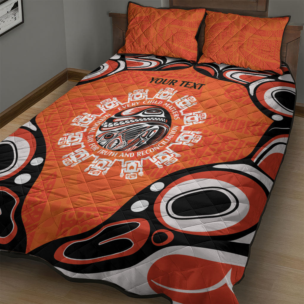 All Children Matters Support Personalized Quilt Bed Set Kindness and Equality Indigenous Orange Day