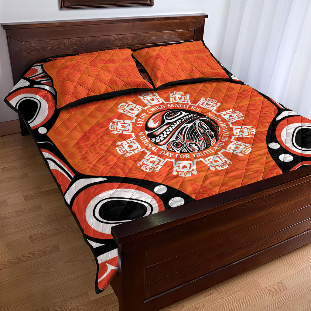 All Children Matters Support Personalized Quilt Bed Set Kindness and Equality Indigenous Orange Day