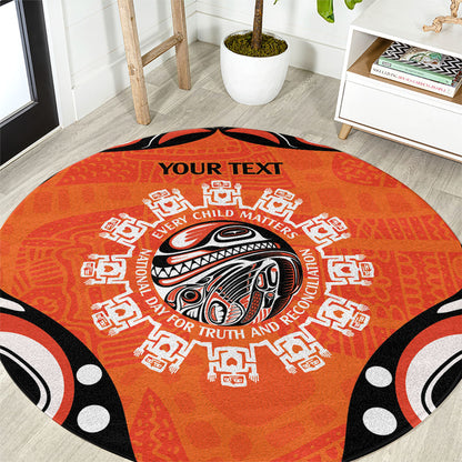 All Children Matters Support Personalized Round Carpet Kindness and Equality Indigenous Orange Day