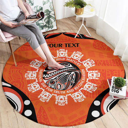 All Children Matters Support Personalized Round Carpet Kindness and Equality Indigenous Orange Day