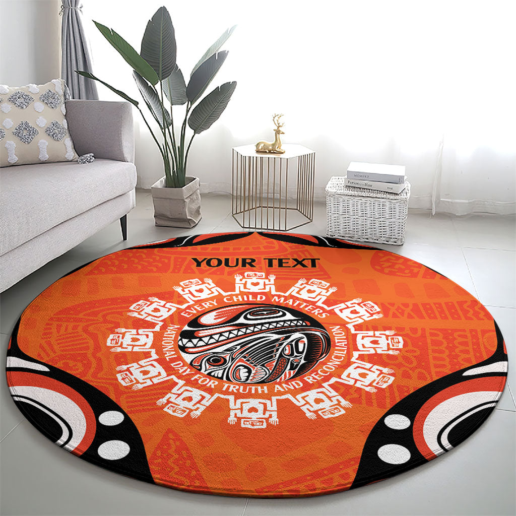 All Children Matters Support Personalized Round Carpet Kindness and Equality Indigenous Orange Day