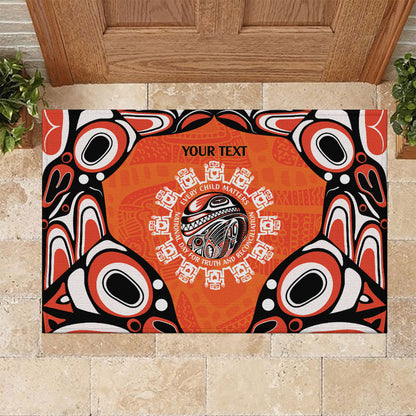 All Children Matters Support Personalized Rubber Doormat Kindness and Equality Indigenous Orange Day