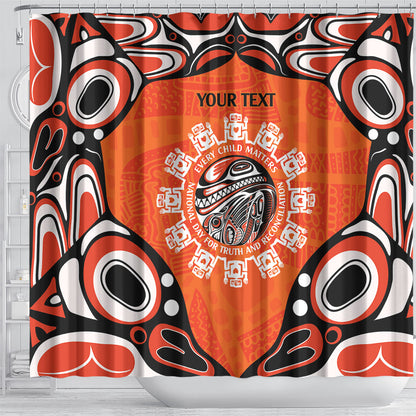 All Children Matters Support Personalized Shower Curtain Kindness and Equality Indigenous Orange Day