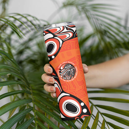 All Children Matters Support Personalized Skinny Tumbler Kindness and Equality Indigenous Orange Day