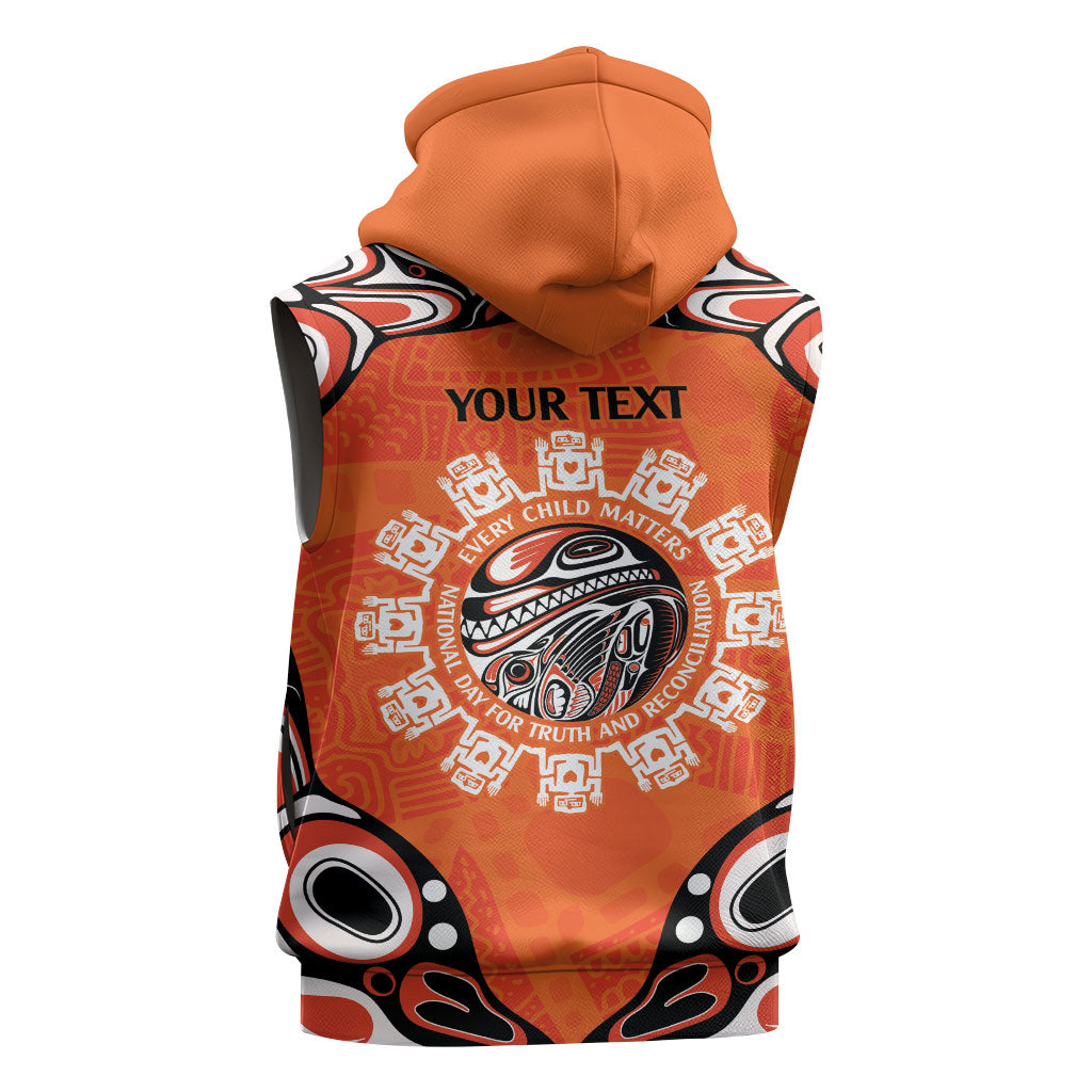 All Children Matters Support Personalized Sleeveless Zip Hoodie Kindness and Equality Indigenous Orange Day