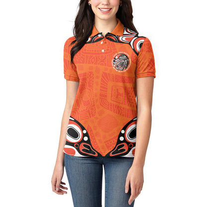 All Children Matters Support Personalized Women Polo Shirt Kindness and Equality Indigenous Orange Day