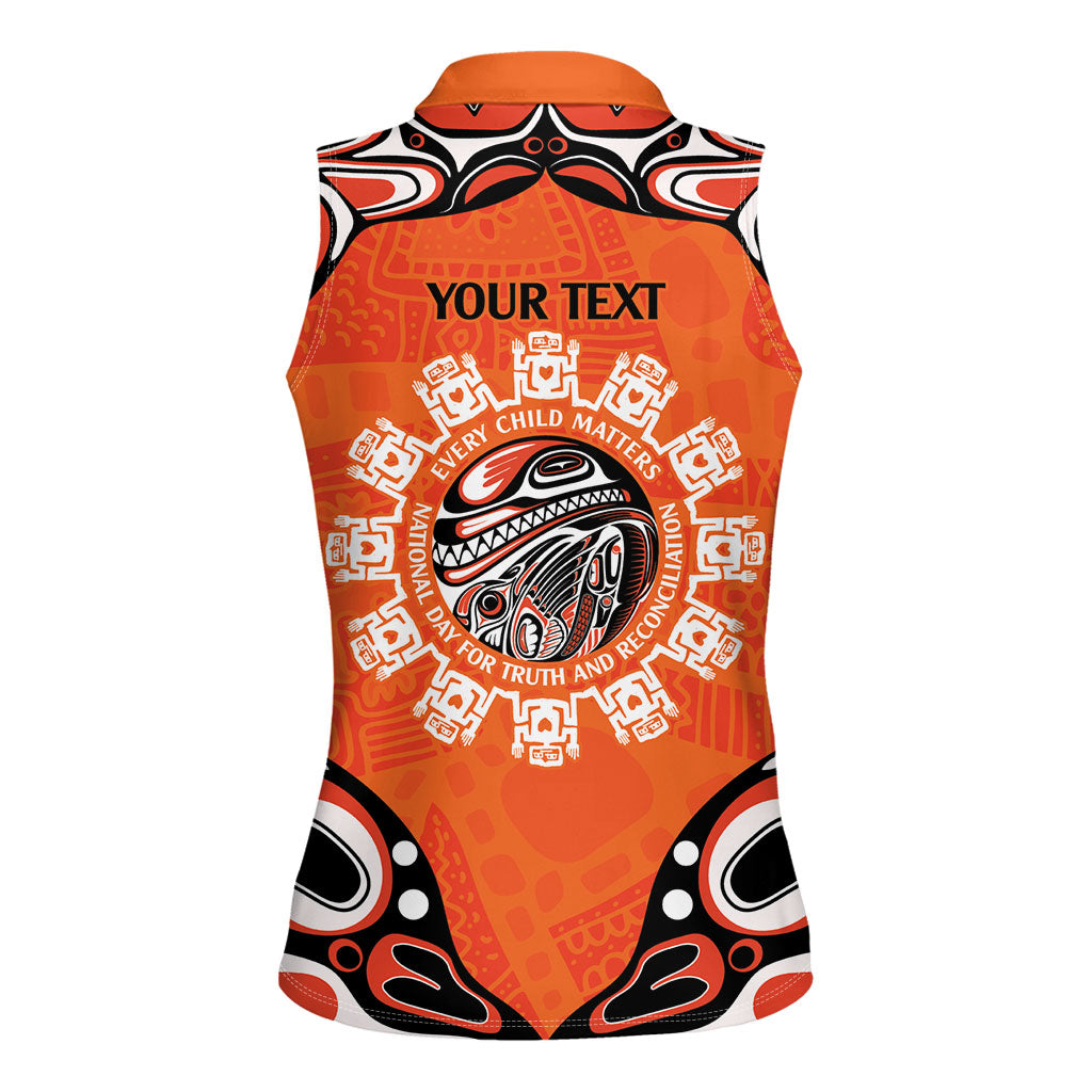 All Children Matters Support Personalized Women Sleeveless Polo Shirt Kindness and Equality Indigenous Orange Day