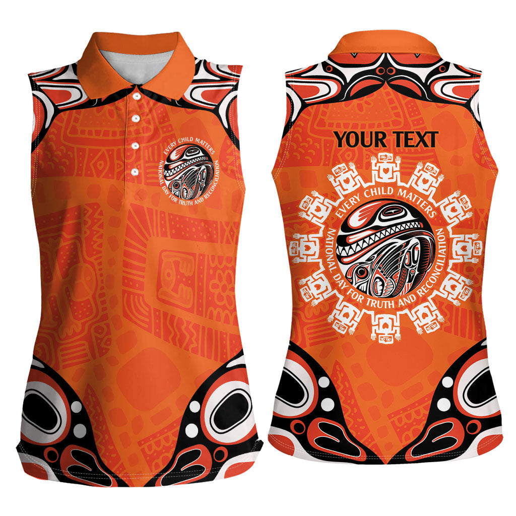 All Children Matters Support Personalized Women Sleeveless Polo Shirt Kindness and Equality Indigenous Orange Day