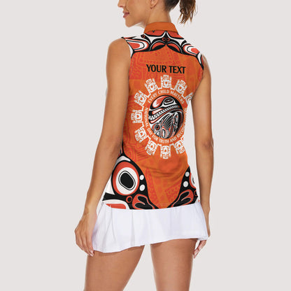 All Children Matters Support Personalized Women Sleeveless Polo Shirt Kindness and Equality Indigenous Orange Day