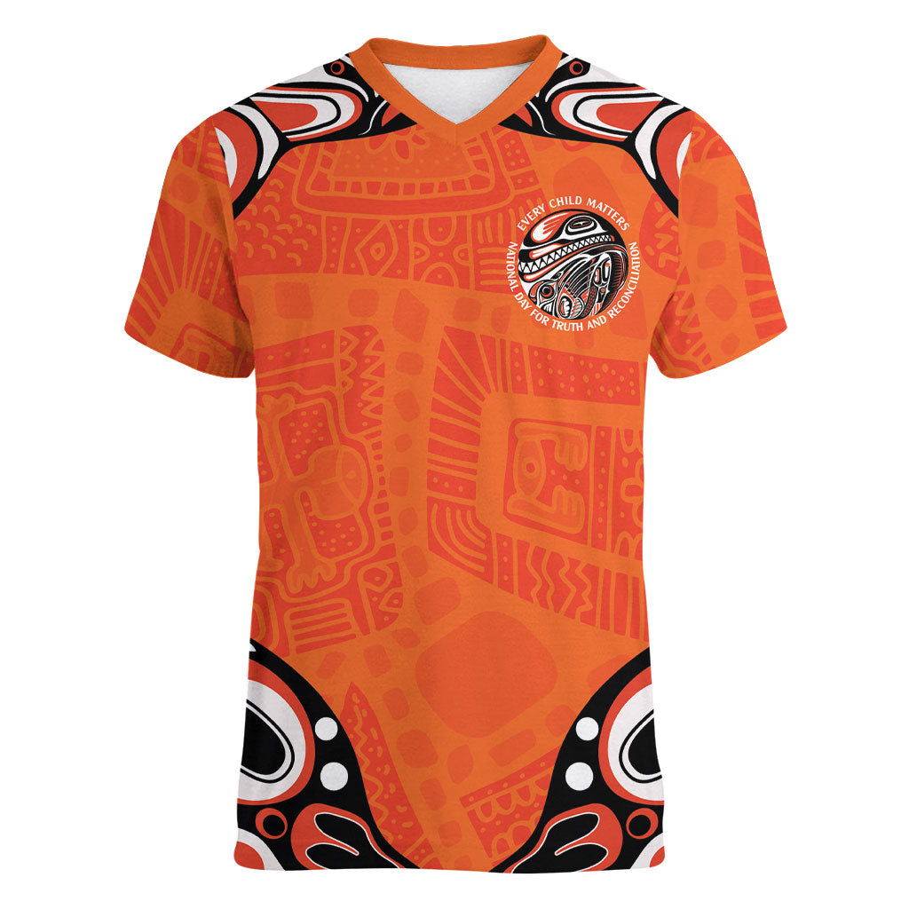 All Children Matters Support Personalized Women V-Neck T-Shirt Kindness and Equality Indigenous Orange Day
