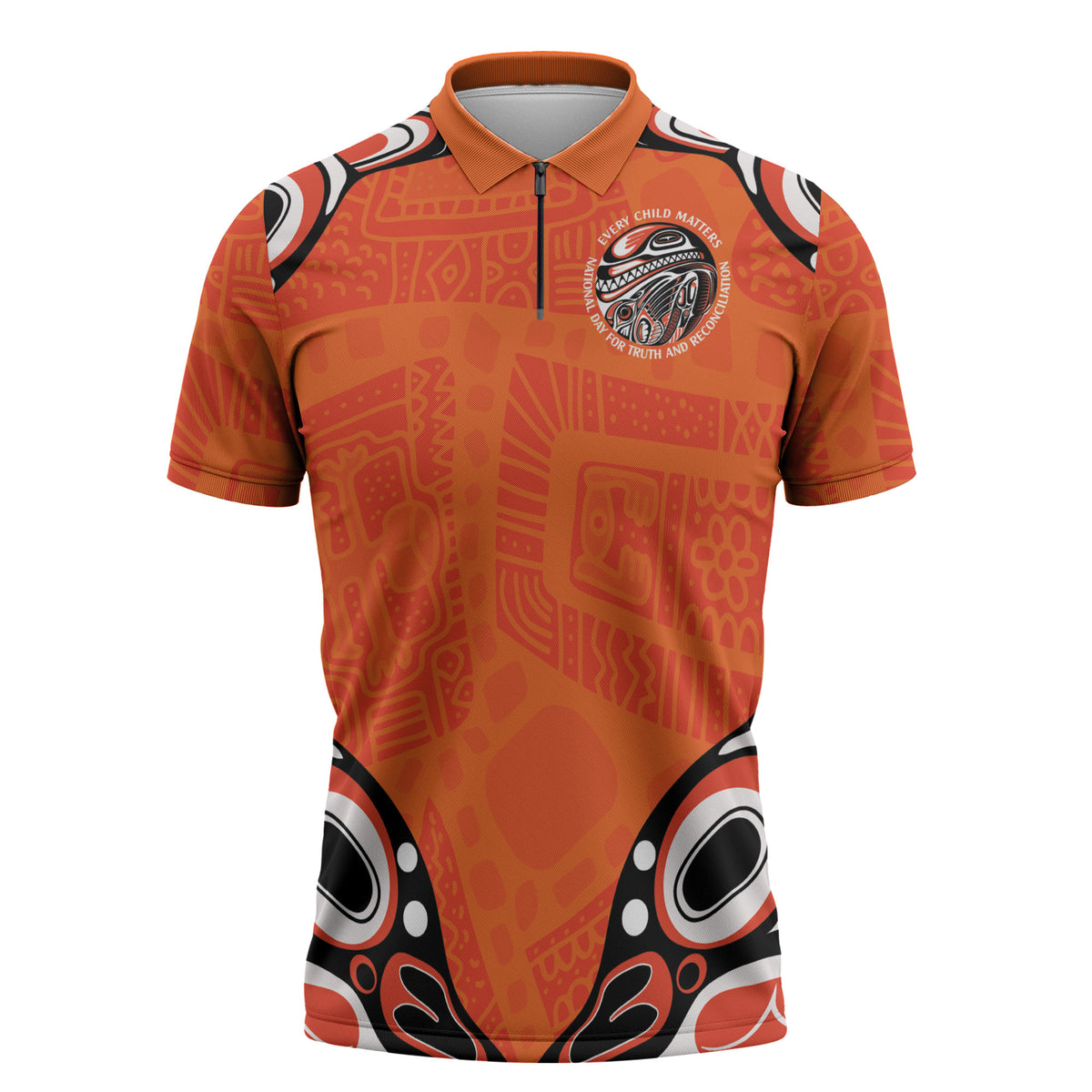 All Children Matters Support Personalized Zipper Polo Shirt Kindness and Equality Indigenous Orange Day