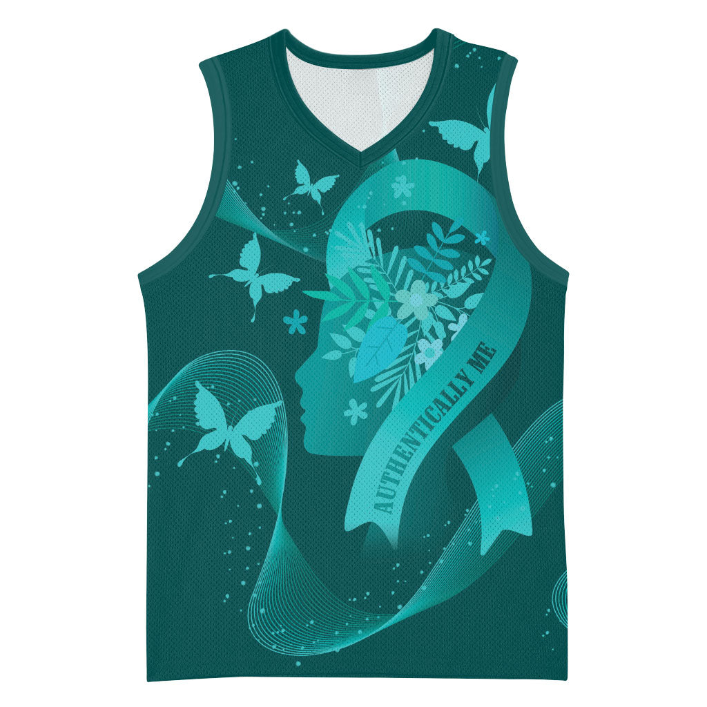 Australia Tourette Syndrome Support Acceptance Personalised Basketball Jersey Butterfly Ribbon Art