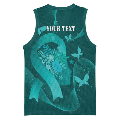 Australia Tourette Syndrome Support Acceptance Personalised Basketball Jersey Butterfly Ribbon Art