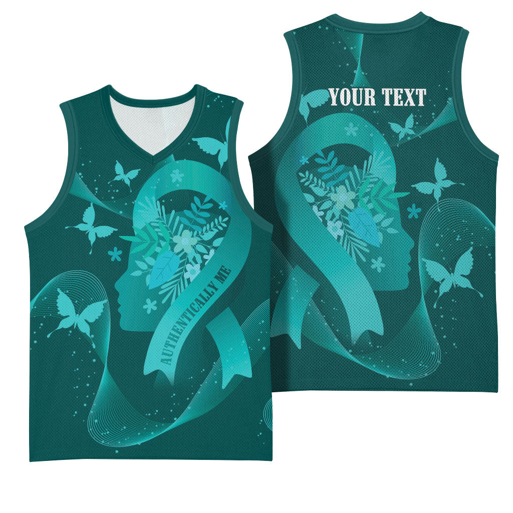 Australia Tourette Syndrome Support Acceptance Personalised Basketball Jersey Butterfly Ribbon Art