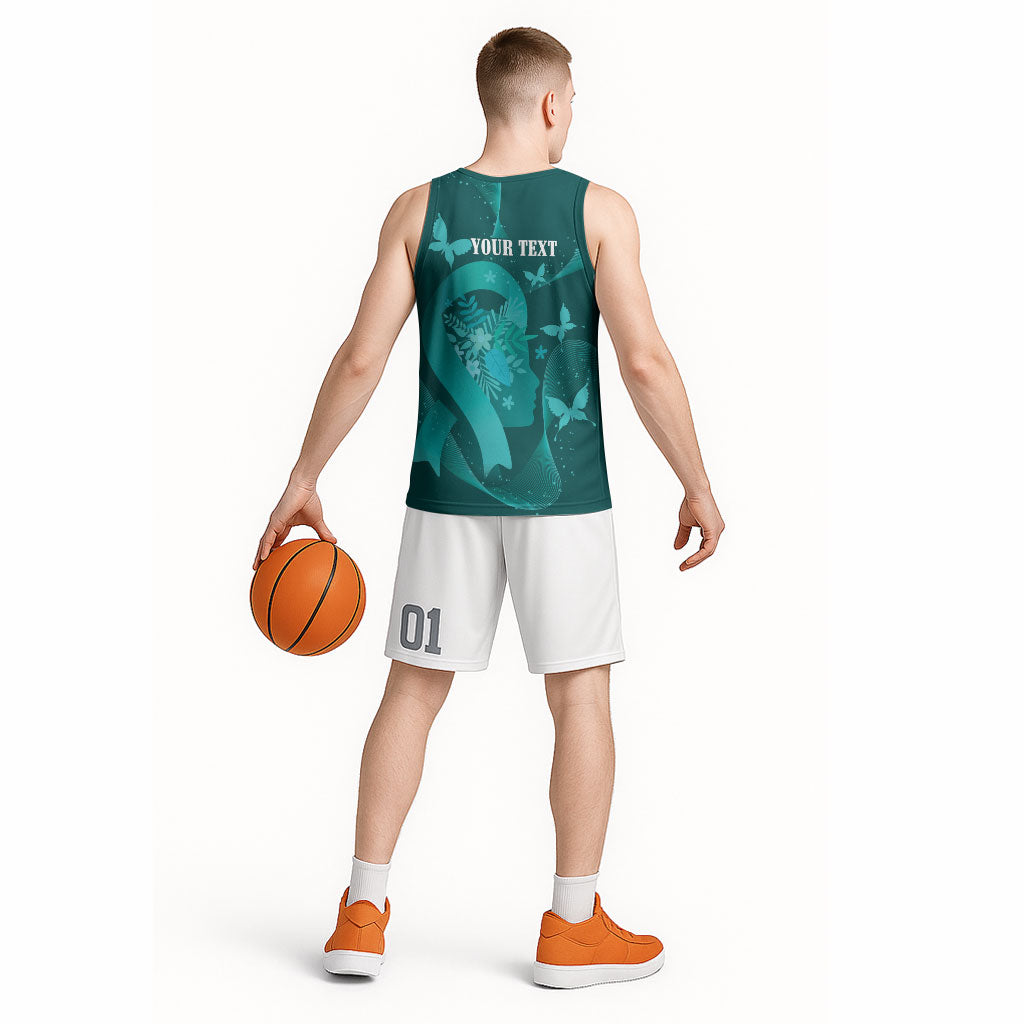 Australia Tourette Syndrome Support Acceptance Personalised Basketball Jersey Butterfly Ribbon Art
