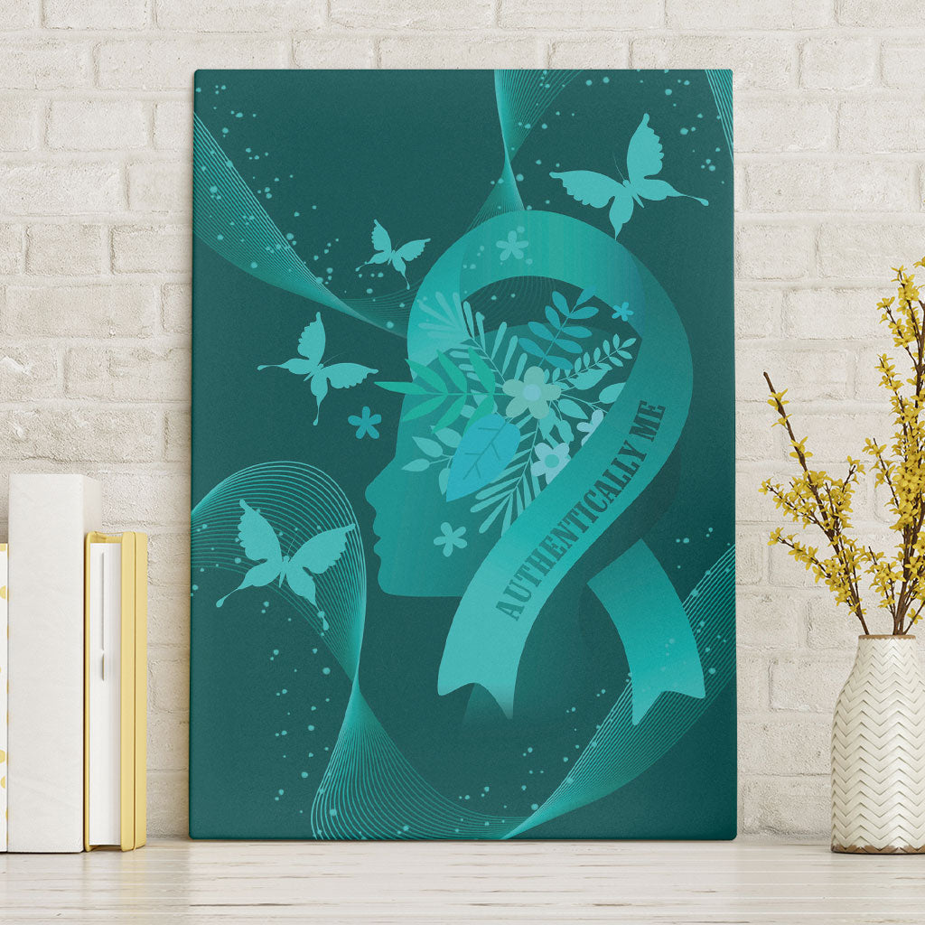 Australia Tourette Syndrome Support Acceptance Canvas Wall Art Butterfly Ribbon Art