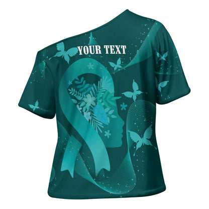 Australia Tourette Syndrome Support Acceptance Personalised Cross Shoulder Shirt Butterfly Ribbon Art
