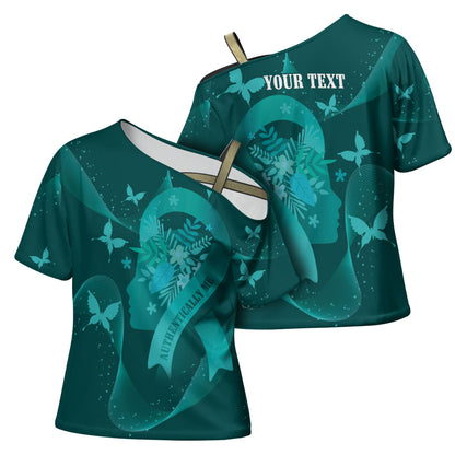 Australia Tourette Syndrome Support Acceptance Personalised Cross Shoulder Shirt Butterfly Ribbon Art