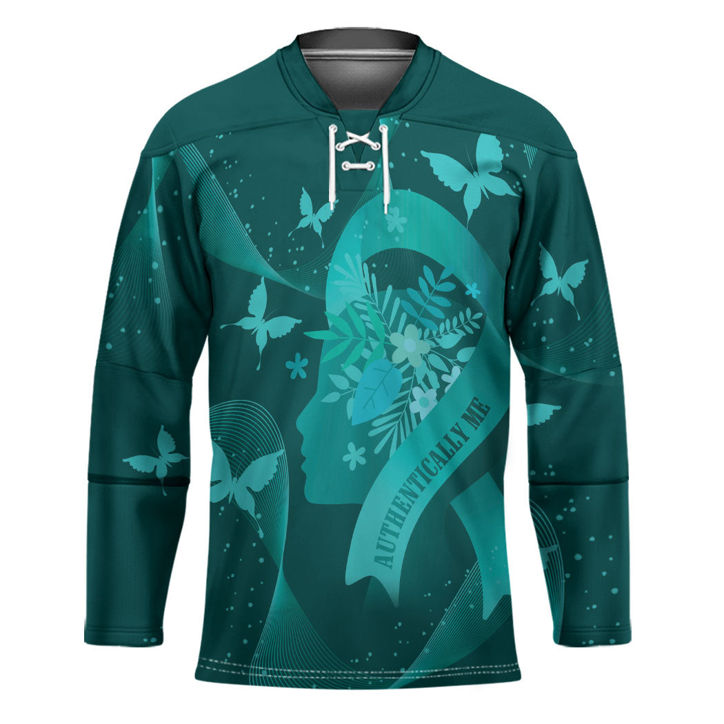 Australia Tourette Syndrome Support Acceptance Personalised Hockey Jersey Butterfly Ribbon Art