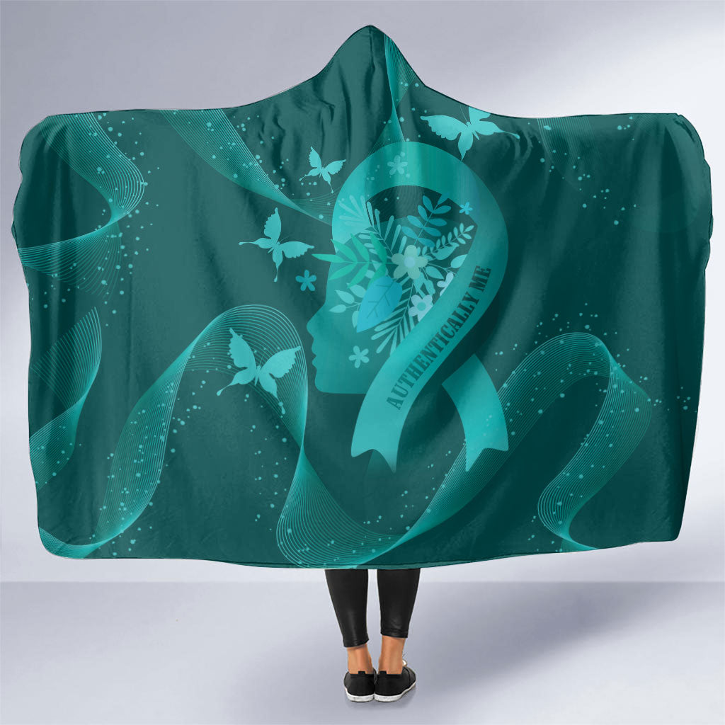 Australia Tourette Syndrome Support Acceptance Hooded Blanket Butterfly Ribbon Art