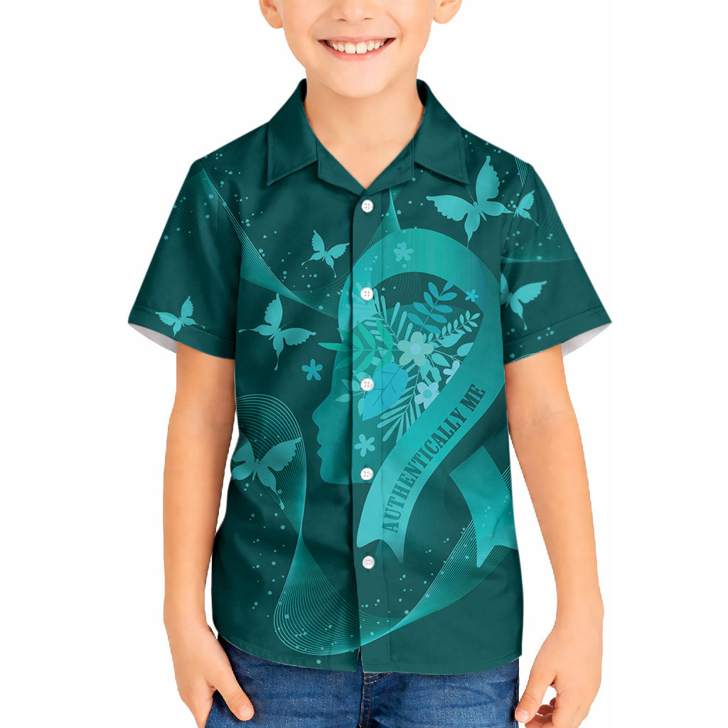 Australia Tourette Syndrome Support Acceptance Personalised Kid Hawaiian Shirt Butterfly Ribbon Art