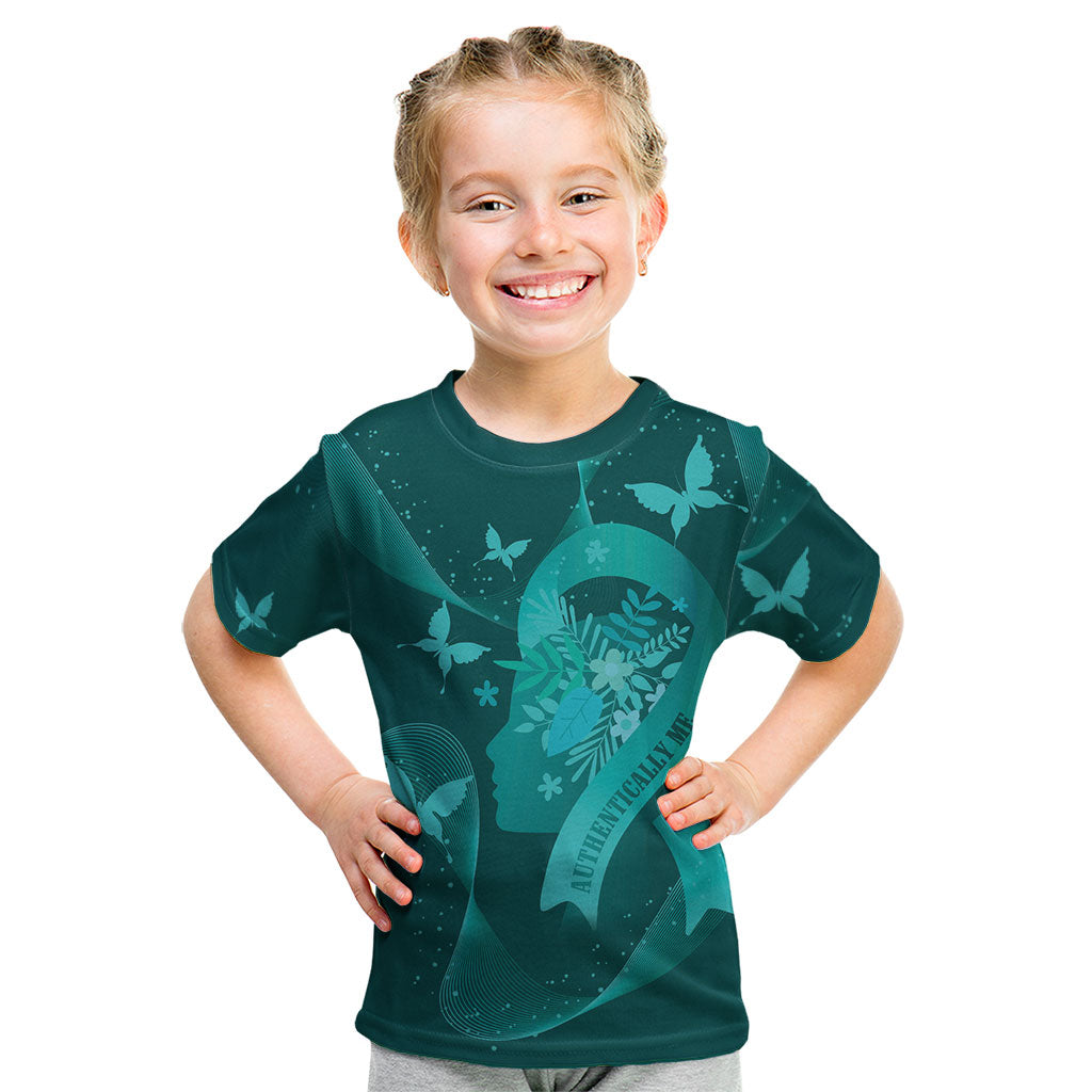 Australia Tourette Syndrome Support Acceptance Personalised Kid T Shirt Butterfly Ribbon Art