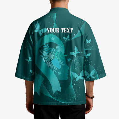 Australia Tourette Syndrome Support Acceptance Personalised Kimono Butterfly Ribbon Art