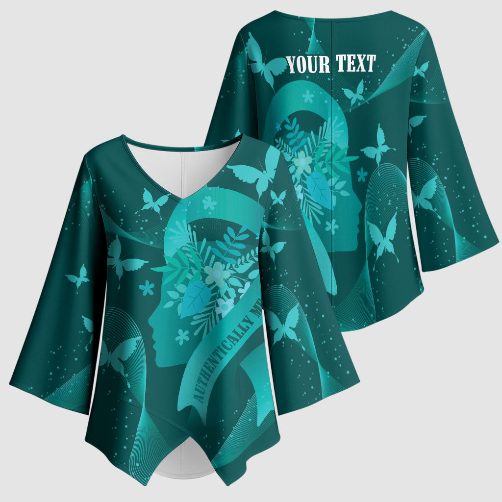 Australia Tourette Syndrome Support Acceptance Personalised Kimono Sleeve Blouse Butterfly Ribbon Art