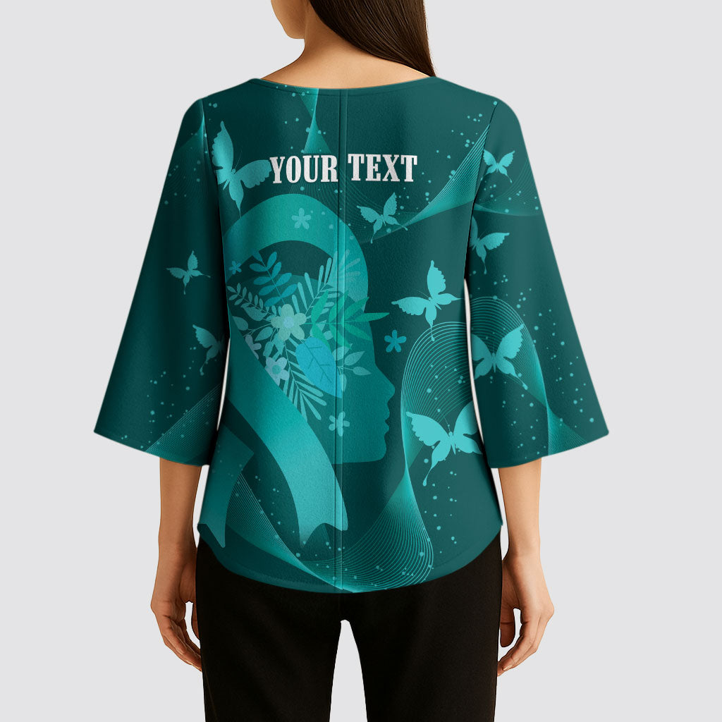 Australia Tourette Syndrome Support Acceptance Personalised Kimono Sleeve Blouse Butterfly Ribbon Art