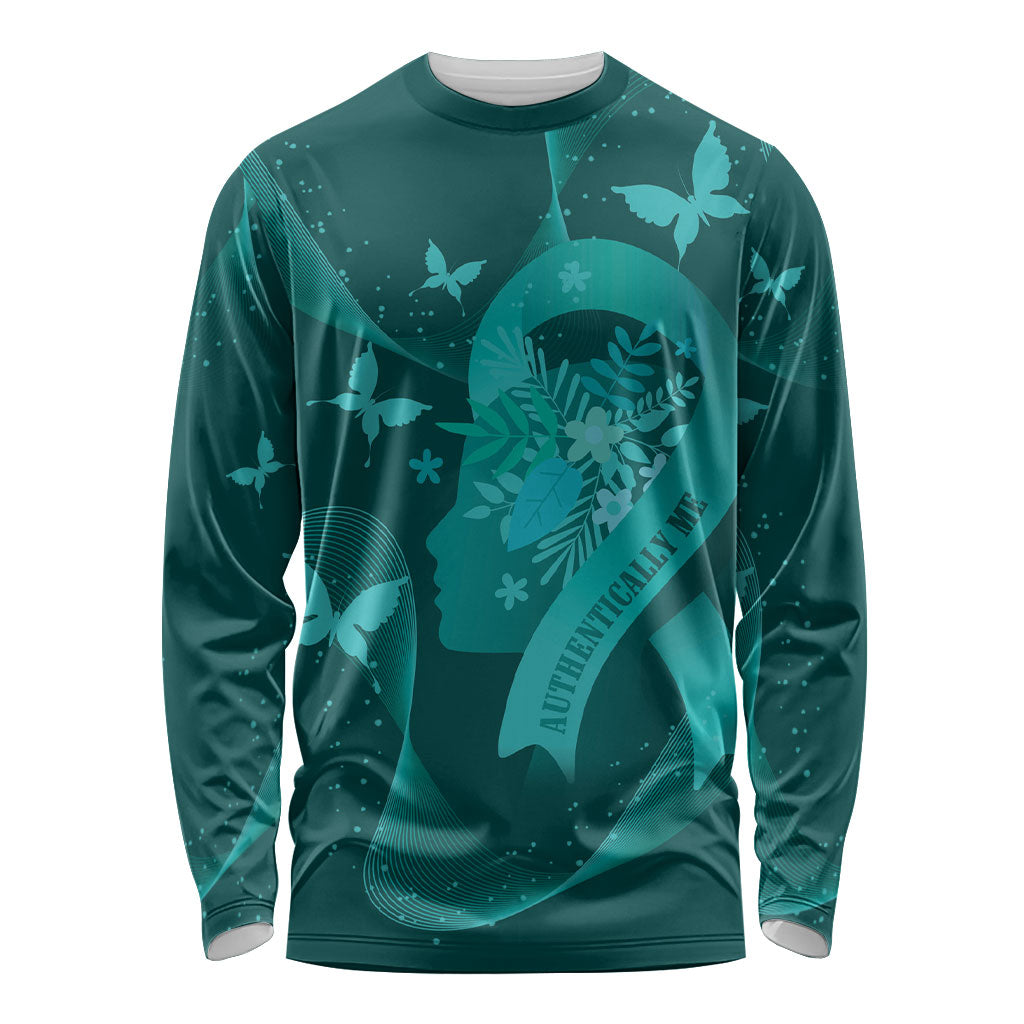 Australia Tourette Syndrome Support Acceptance Personalised Long Sleeve Shirt Butterfly Ribbon Art