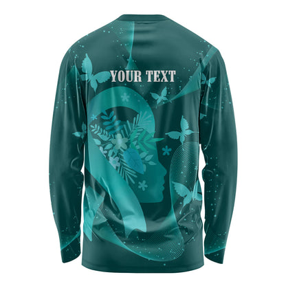 Australia Tourette Syndrome Support Acceptance Personalised Long Sleeve Shirt Butterfly Ribbon Art