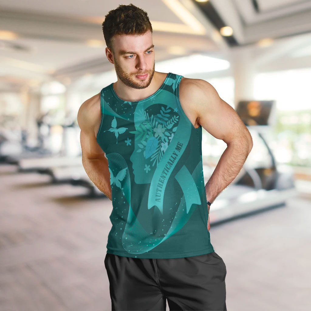 Australia Tourette Syndrome Support Acceptance Personalised Men Tank Top Butterfly Ribbon Art