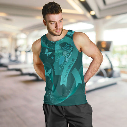 Australia Tourette Syndrome Support Acceptance Personalised Men Tank Top Butterfly Ribbon Art