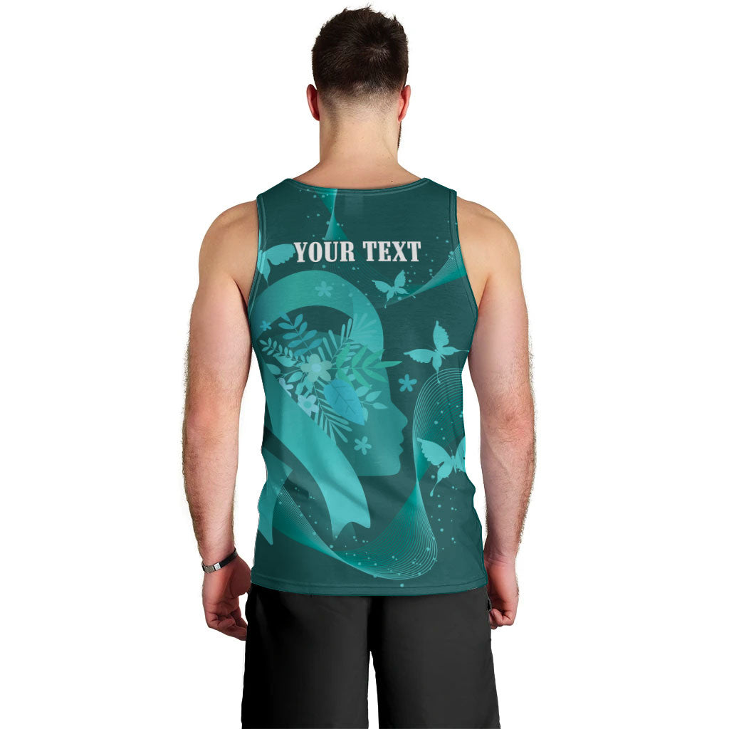 Australia Tourette Syndrome Support Acceptance Personalised Men Tank Top Butterfly Ribbon Art