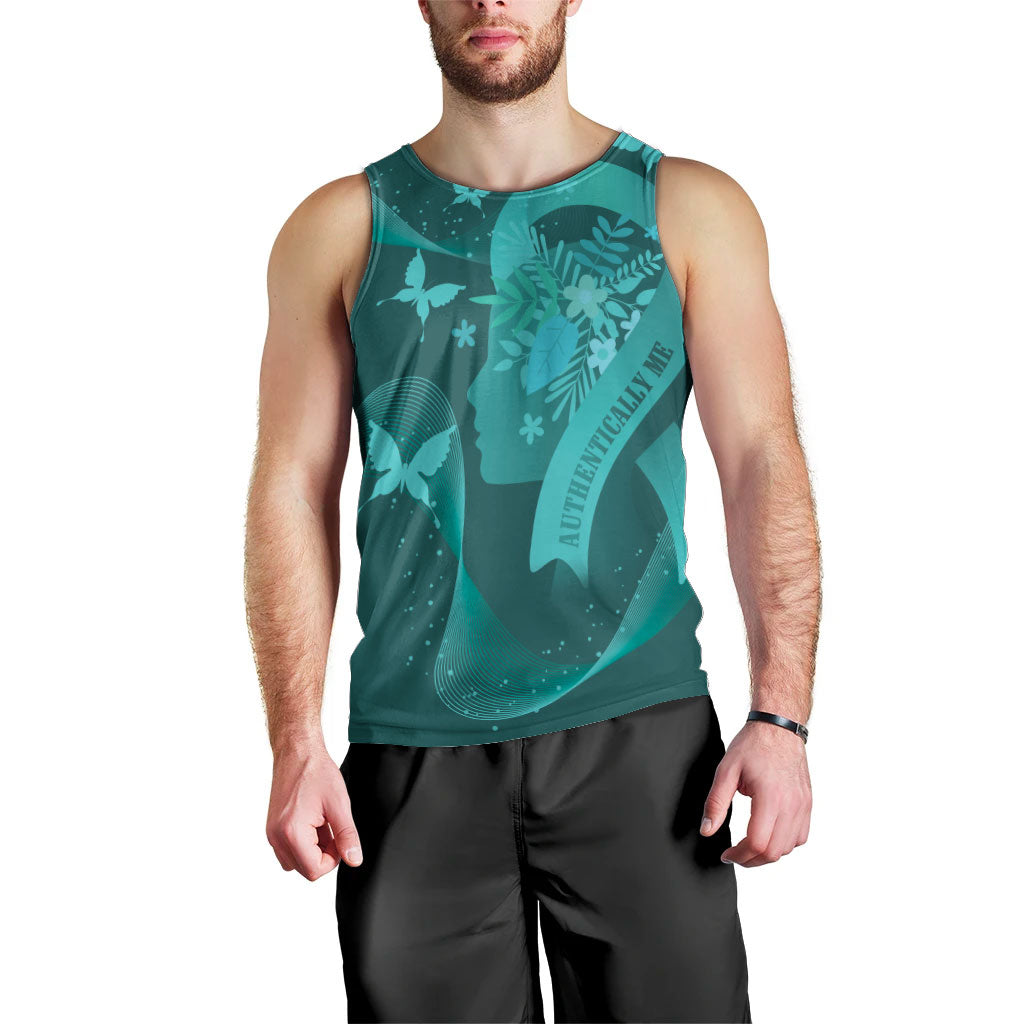 Australia Tourette Syndrome Support Acceptance Personalised Men Tank Top Butterfly Ribbon Art