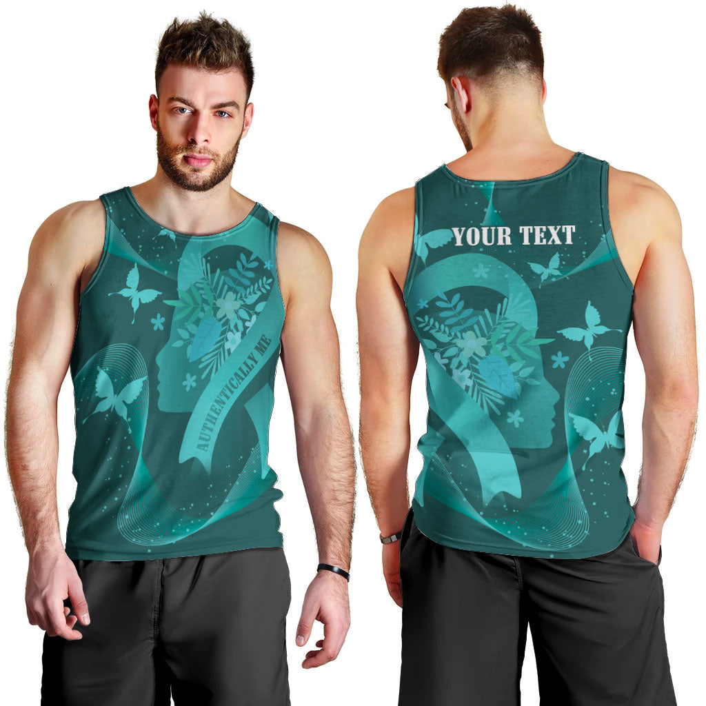 Australia Tourette Syndrome Support Acceptance Personalised Men Tank Top Butterfly Ribbon Art