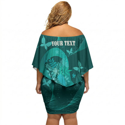 Australia Tourette Syndrome Support Acceptance Personalised Off Shoulder Short Dress Butterfly Ribbon Art