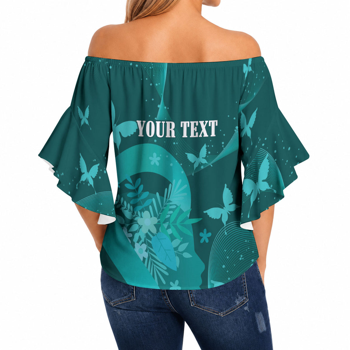Australia Tourette Syndrome Support Acceptance Personalised Off Shoulder Wrap Waist Top Butterfly Ribbon Art