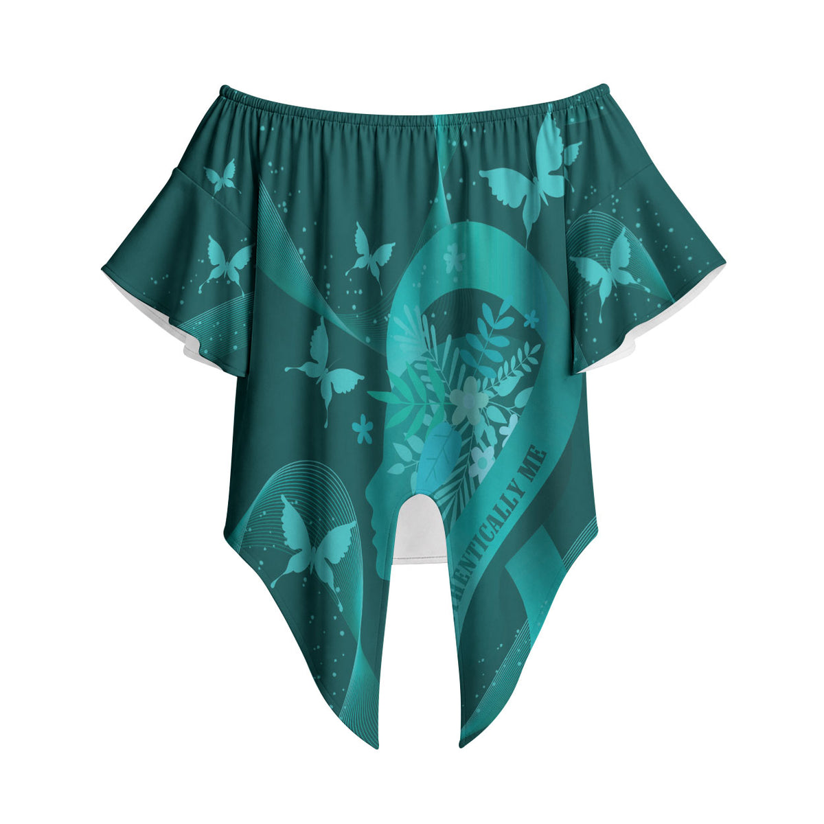 Australia Tourette Syndrome Support Acceptance Personalised Off Shoulder Wrap Waist Top Butterfly Ribbon Art